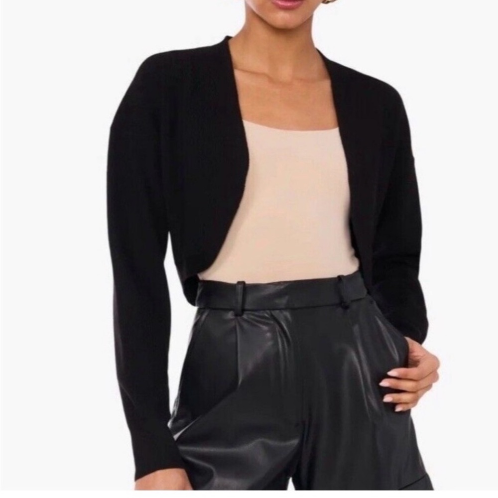 Black Ribbed long sleeve bolero